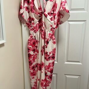 Floral Pink and White Dress